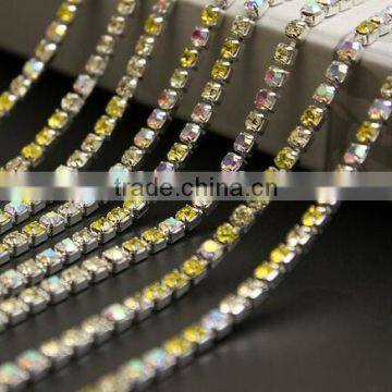 hot sale bulk rhinestone cup chain trimming by yards for garment