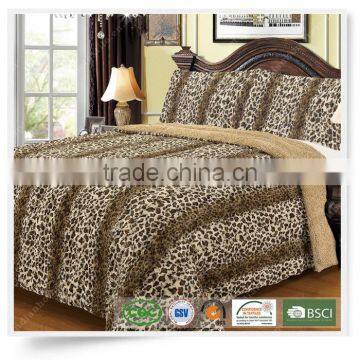 100% polyester hand made PV fleece quilt pillow cover bed sets Animal fur design