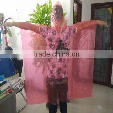Waterproof Hooded Disposable Plastic Raincoat Rain Poncho With Sleeve and Button photo-5
