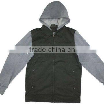 Hot selling men sweater with fleece hood