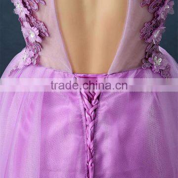 MGOO Embroidery Beaded Bridesmaid Dress Crystals Pearl Flower Formal Dress Mini Dress For Princess Party photo-6