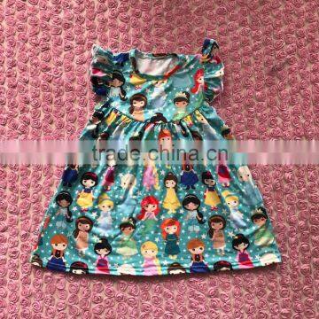 New fashion wholesale baby pearl dress baby princess pattern flutter pearl dress baby pearl dress