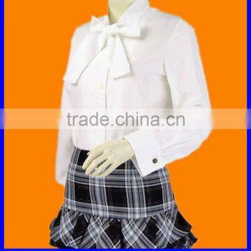 New design fashionable white women uniform long sleeve shirt