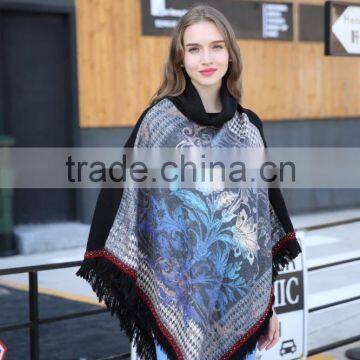 Women Plaid Tartan Scarf Fall Winter 2015 New Tassels Button Down Faux Cashmere Shawl Poncho Cape Wrap Warm Pashmina photo-3