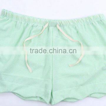 New Arrival Fashionable Scalloped Monogrammed Seersucker Shorts