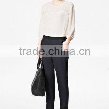 Ladies Round Neck Pure Silk Crepe Shirt Top