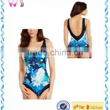 Custom One-piece Full Printed 2016 Latest Design Women Bikini Swimwear