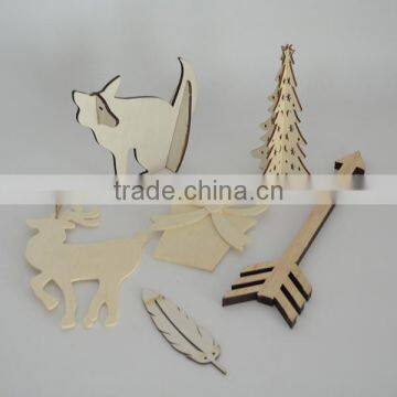 Fancy Cutomized Christmas Tree Decoration Laser Cut 3D Wood Craft photo-3