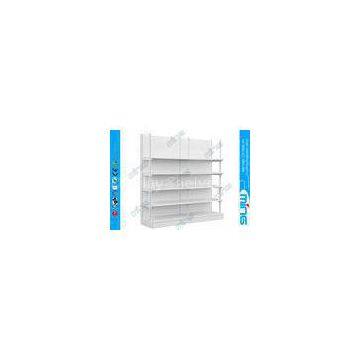Single Sided Outrigger Retail Display Shelves Units Gondola Solid Panel