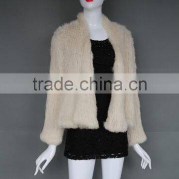 Top selling womens clothing hot new products for rabbit fur knitted coat winter fur overcoat