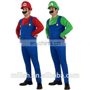 2017 hot wholesale funny halloween costumes cosplay super mario brother costumes for adult MFJ-0076