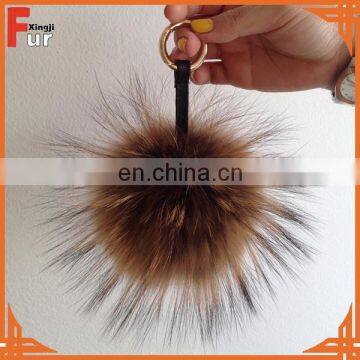 Wholesale RaccoonFur Ball Keychain Real Raccoon fur Keychain Gift