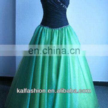 EB1324 Sweetheart bead pleated back assorted green wedding gown