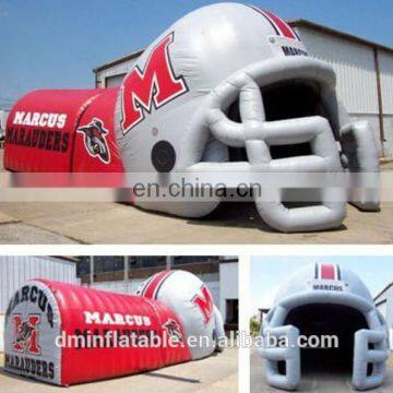 Outdoor advertising inflatable red football sports helmet tunnel