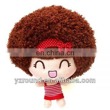 Cute smiling mini girl doll plush keychain toy