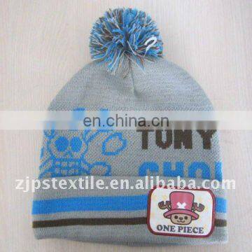 HOT SELL JAPAN-STYLE CARTOON WINTER BEANIE WITH CUTE BALL