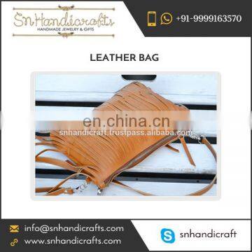 Premium Quality Leather Made Zippered Clutch Bag at Low Price