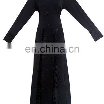 Black Lycra(Stretchable) + Velvet Diamond Stone Work Islamic Burqa / Casual Daily Wear Islamic Burkha photo-2