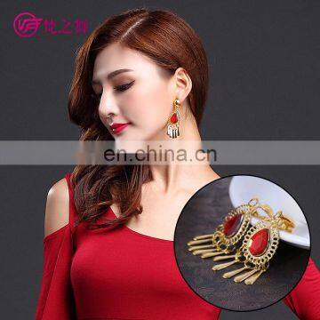 P-9084 New Arrival Tribal Indian Red Diamond Women Belly Dance Earrings Jewelry Accessory photo-5