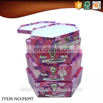 Small Hexagonal Craft Cardboard Suitcases photo-2