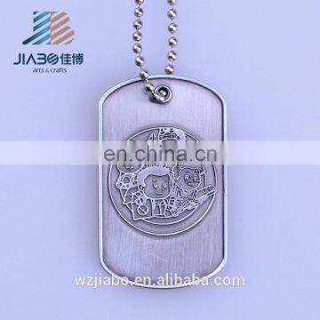 Jiabo custom engraved blank metal dog tag with ball chain