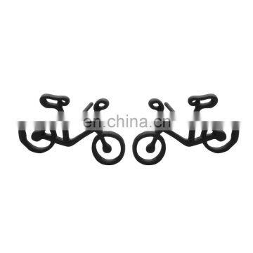 Hot selling fashion special design bicycle men's earrings / black metal stud earrings