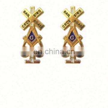 Factory Hotsale free design gold masonic lapel pin/wholesale masonic items