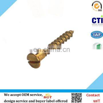 Brass coarse thread slotted head wood screw