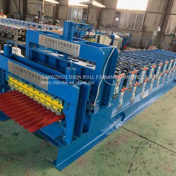 Cangzhou Dixin Galvanized Metal Aluminum Double Layer IBR Trapezoidal Sheet Roof Tile Wall Panel Cold Roll Forming Machine photo-5