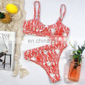 10 цветов сексуальный зелёный леопард, бикини с змеиным узором, однотонный купальник. Женский стиль купальников photo-4