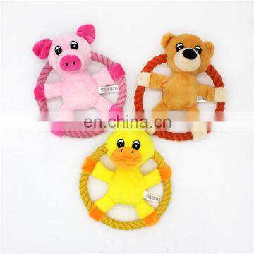Wholesale Animal Shape Chew Stuffed Pet Dog Toy Squeaky With Cotton Rope photo-2