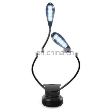 USB Dual Arm Flexible 8Leds led book reading light clip