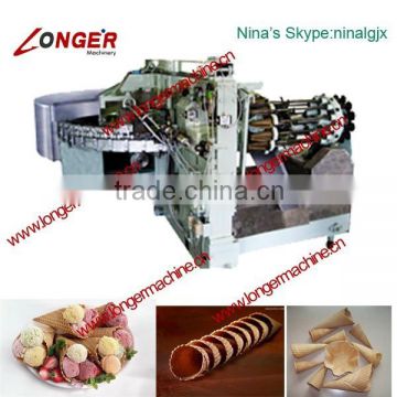 Automatic Commercial Rolled Sugar Cones Making Machine|Ice Cream Waffle Cone Maker