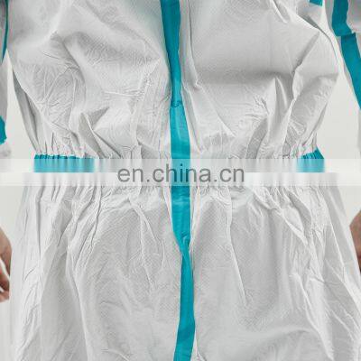 Custom Micropore Tape Body Protective Disposable Microporous Coverall With Boot Covers PPE Disposable Gowns photo-5