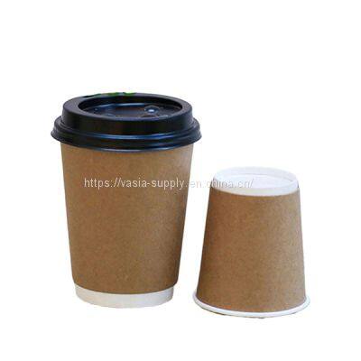 Wholesale Disposable Recyclable Double Wall Coffee Paper Cup with Custom Logo Printing for Hot Drinking