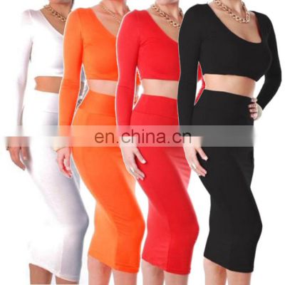 Latest Long Skirt Design MWomens Lady Skirt Cocktail Clubwear Party High Waisted Long Sleeve Bodycon Bandage Dress Size :M