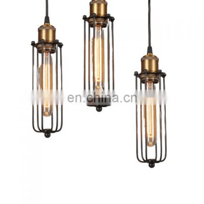 Tonghua Hot Sale Vintage Iron Frame Cage Lantern Round Shape Chandelier Pendant Light Chandelier