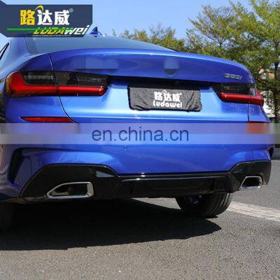Gloss Black 2 PCS Rear Diffuser For BMW 3 Series G20 M Sport Rear Bumper Lip 2019+ photo-4