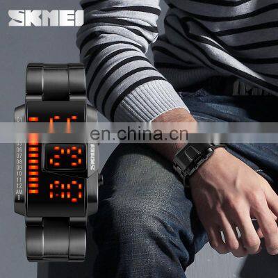 Cool shape wholesale SKMEI 1179 promotional watch 5 atm water resistant watch japan movement led light up watches