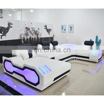 Hot Sale Modern LED Couch Living Room Furniture Sofa Set Sectional Genuine Leather Living Room Sofas