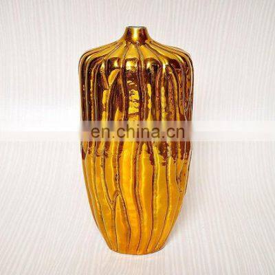 gold plated antique flower vases