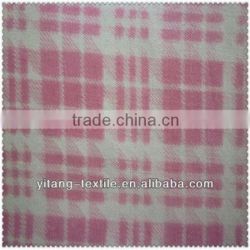 Red printed cotton denim fabric