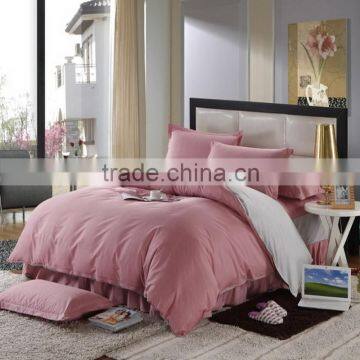 100% cotton solid color pink full size hotel bed cover manufacturer in China