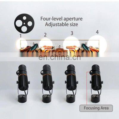 Round Wall Ceiling Adjustable Mount Focus Track Light Rail Cob Spot LED Track Light photo-3