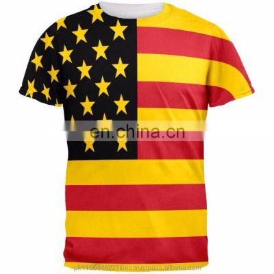 Round neck american flag summer t shirt custom T-Shirts