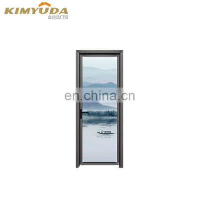 JYD Hot Selling Aluminium Casement Swing Door Frosted Glass Toilet Door