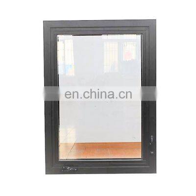 Hot Sell Hong Kong Black Double Glazed Aluminium Casement Security Window With Rotating Handle