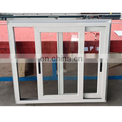 PVC sliding window  4mm tempered glass without grids with mosquito net