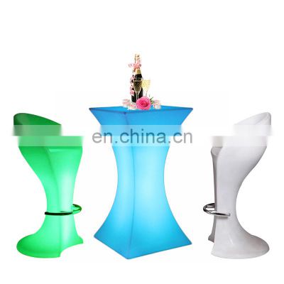 Party Tables Bar Portable Bar for Wedding RGB and White light Portable Charging Table Club Tables and Chairs