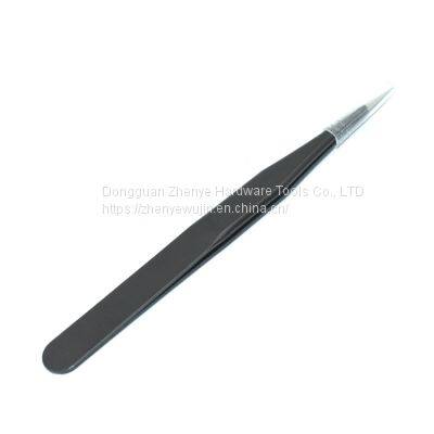 Anti static tweezers Swiss high elastic antimagnetic acid proof stainless steel curved point precision tweezers ESD-10